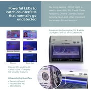 AccuBANKER LED430 6-Point Counterfeit Detector for Multi-Currency Cash & Cards, Money Checker with Superbright LED Ultraviolet, Magnetic & Size Detection, Commercial Grade, UL Listed