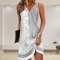 thumbnail image 2 of Vestido corto de moda sin mangas para mujer Vestido midi elegante Traje de vacaciones estampado FLhrweasw Para estrenar, 2 of 6