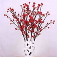 thumbnail image 4 of Linyer 100 Pieces Christmas Red Artificial Xmas Decor Froth Vivid Holly Berries Home Decoration Party Supplies Accessories, 4 of 8