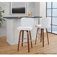 thumbnail image 2 of Henry 30" Fixed-Height Barstool Set of 2, Bar Stools Swivel, Bar Chairs, Swivel Bar Stools Set of 2 with Back, Bar Stools for Kitchen Island (White Fabric), 2 of 6