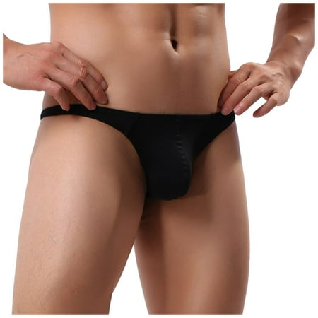 

RPVATI Men Sexy Lingerie Thong Briefs Breathable Pouch Soft Underwear Solid Low Rise Cotton G-String