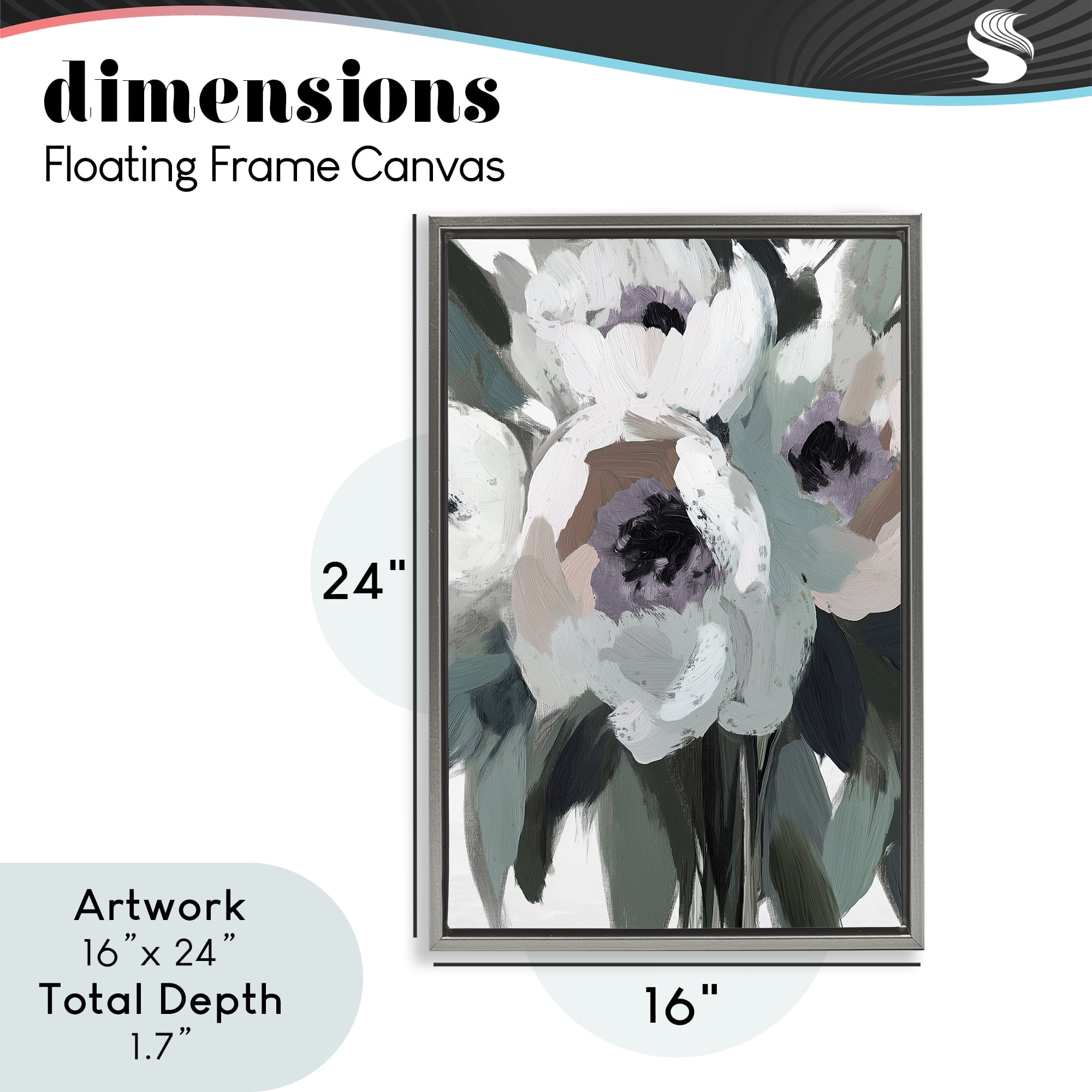 The Absence of Sorrow Gray Framed Floater Canvas Wall Art, design by Annabelle Hall