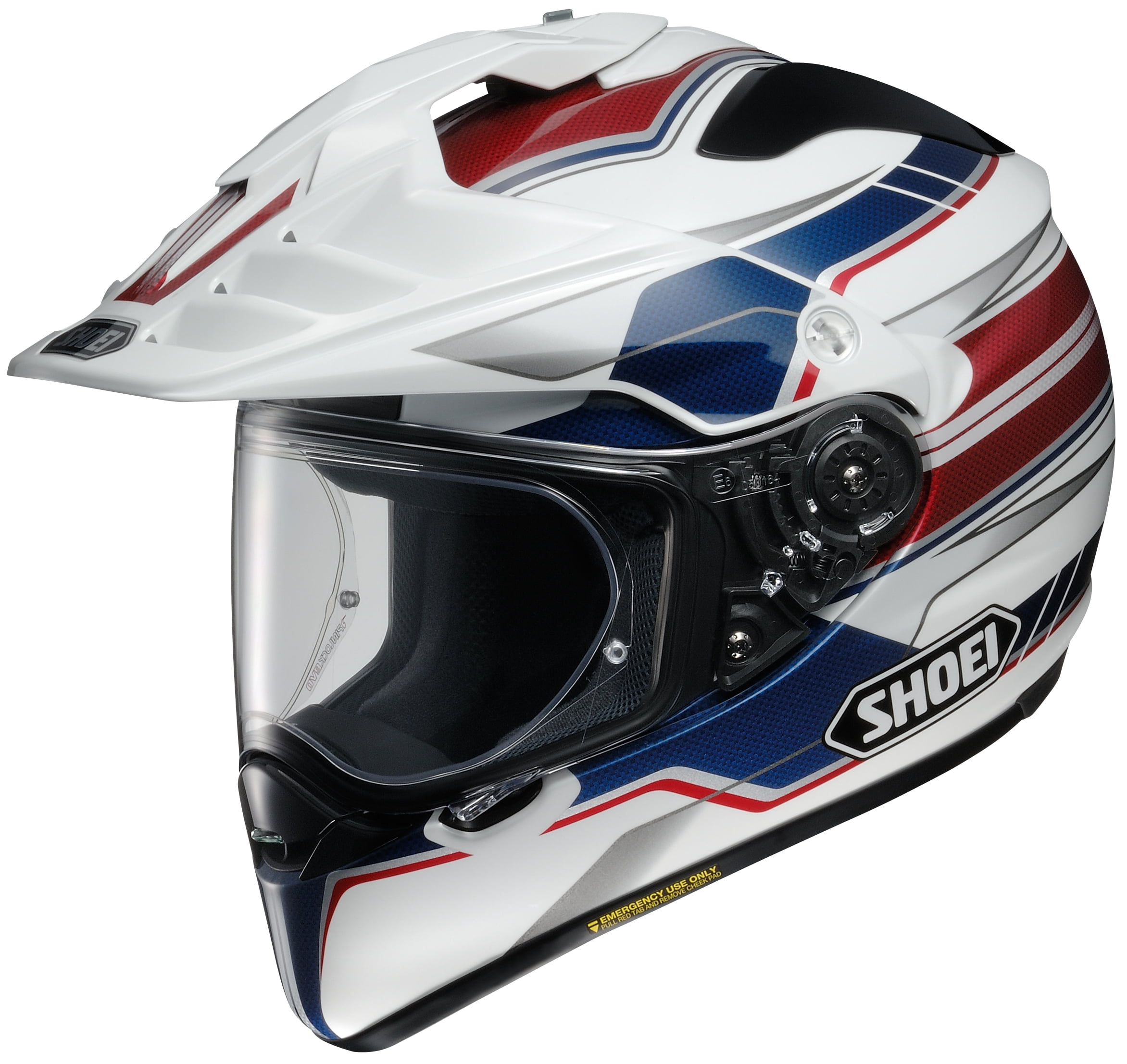 Shoei Hornet X2 Navigate Dual Sport Helmet Red/White/Blue SML 0124-1202 ...