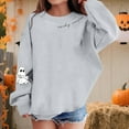 thumbnail image 2 of bbymog Halloween Long Sleeve Sweatshirts for Girls Casual Crewneck Pullover Tops Boys Sweatshirt Fall Clothes for Girls 10-12 Gray 7 Years, 2 of 5