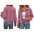 thumbnail image 2 of Chaquetas Informales de para Mujer, Chaquetas con Botones, Blusas de Larga de Moda para Otoño. Rosa M, 2 of 7