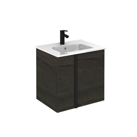 ROYO USA 24'' 2 DOOR ONIX ESSENCE WENGE WITH CERAMIC TOP AND MIRROR