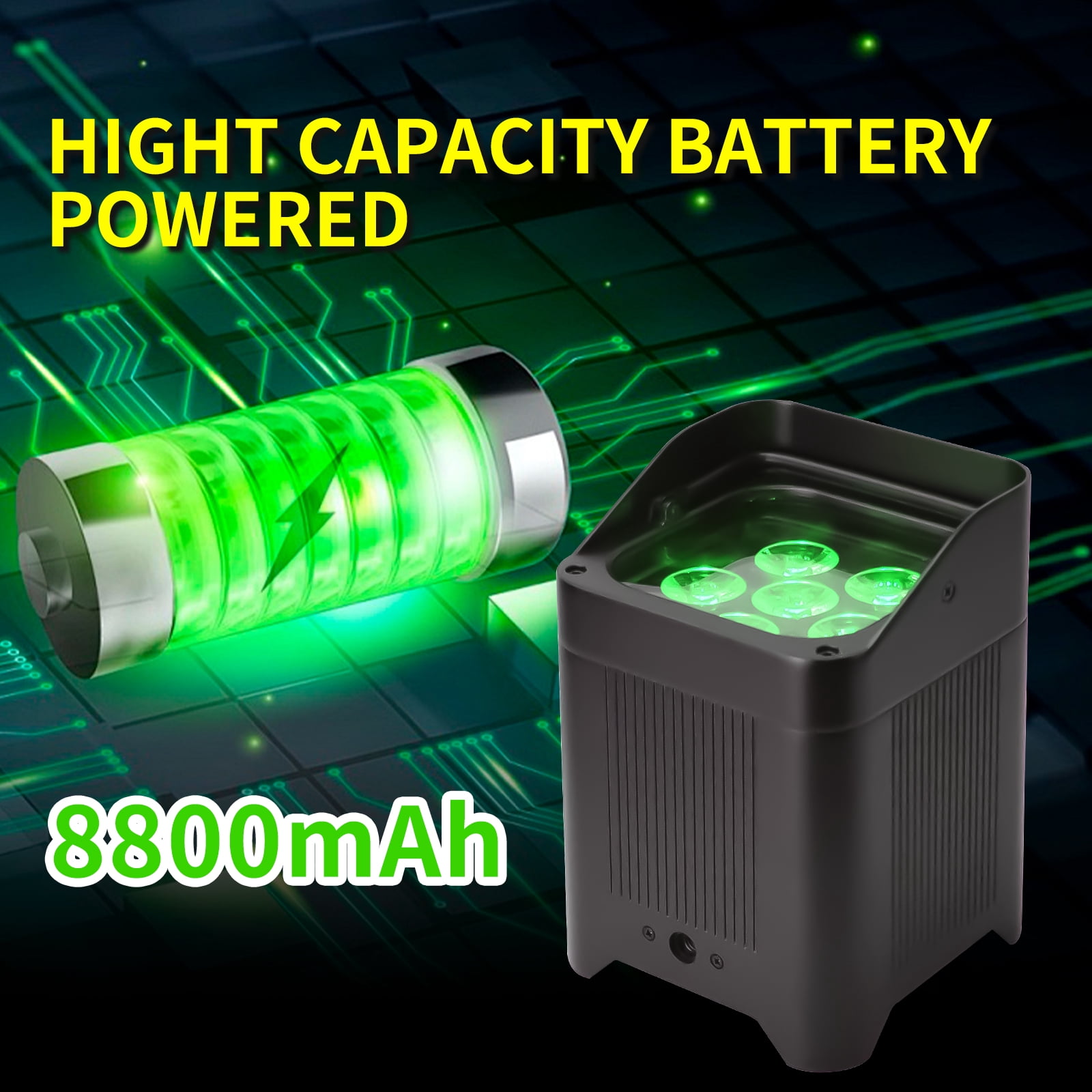 Battery Powered Uplights Rechargeable Par Can 6x18W RGBWA+UV LED Stage Lights