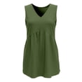 thumbnail image 5 of DHFJKG Women Linen Tank Top Summer Lightweight Casual Sleeveless Solid Color Flowy Hem V Neck Camisole Beach Clothes Stylish Tops, 5 of 5
