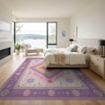 thumbnail image 3 of ODIKA 9'x12' Washable Area Rug Low Pile, Flatwoven, Large Pink Boho Dotted Frame Ombre Gradient Watercolor Motifs for Great Room, Indoor Concept, Living, 3 of 7