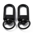 thumbnail image 2 of 100pc Zinc Alloy Baking Paint Swivel Snap Hooks Clasps Black 33.5x13.5x5.5mm Hole: 9mm, 2 of 4
