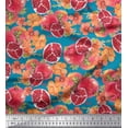 thumbnail image 1 of Soimoi Cotton Duck Fabric Leaves,Floral & Pomegranate Fruits Print Fabric by the Yard 56 Inch Wide, 1 of 1