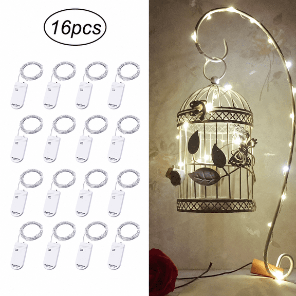 Dulexopto 12pcs LED String Fairy Lights Starry Lights Decoration Lights 6.6FT/2M, CR2032 Battery Powered, ColdWhite