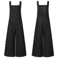 thumbnail image 3 of Aoochasliy Womens Pants Clothes LooseJumpsuit Casual Suspender Pants Wide Leg SolidButtons Overalls, 3 of 4