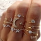 thumbnail image 3 of Conjunto de anillos bohemios de circón para mujer, anillo de Color dorado con letras de cristal, corazón, Luna, flecha, flor, joyería para amantes de la boda, regalos, 3 of 4