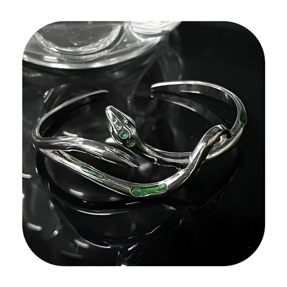 DESIGNICE Punk Animal Snake Bracelet Hip Hop Crystal Bracelets Open Ring for Women Dark Style Personality Fashion Jewelry Party Gift