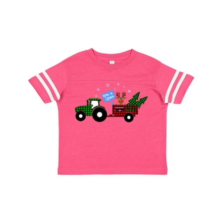 

Inktastic Plaid Christmas Tractor With Cute Reindeer Gift Toddler Boy or Toddler Girl T-Shirt