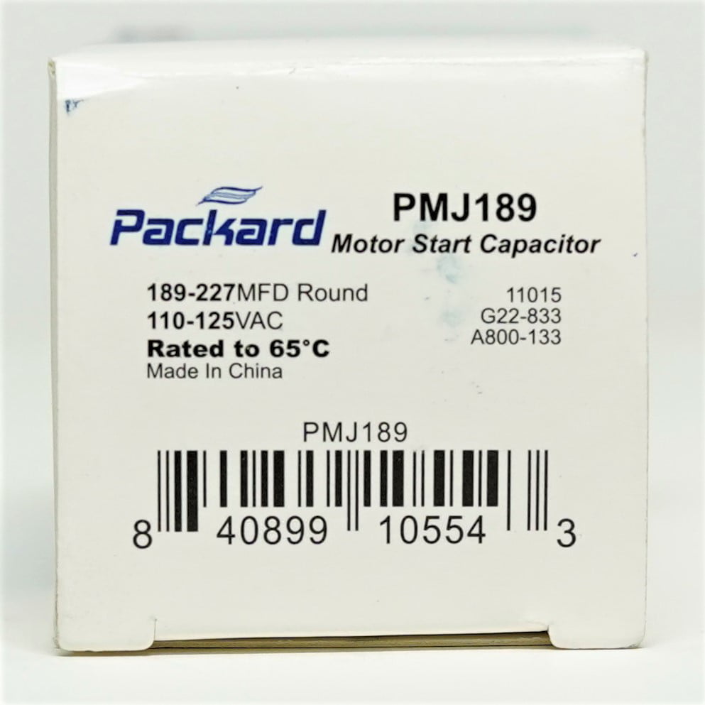 189-125 Rund Packard Start Kondensator PMJ189 189-227 Mfd 110-125 Volt 