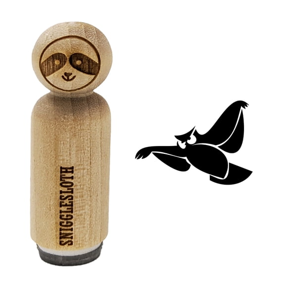 Owl Flying Bird Doodle Rubber Stamp for Scrapbooking Crafting Stamping - Medium 1 Inch