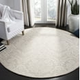thumbnail image 3 of SAFAVIEH Blossom Travis Geometric Wool Area Rug, Silver/Ivory, 4' x 4' Round, 3 of 6