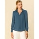 thumbnail image 3 of Camisa de trabajo de manga larga con blusa elegante con cuello en V de oficina para mujer gris azul XL INSPIRE CHIC Camisa, 3 of 6