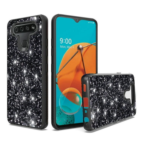 GSA Glitter Bling Candy Case for LG K51 - Black