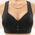 thumbnail image 3 of Arlun Womens Seamless Front Closure Bras Lift Up Plus Size Full Cup Bras No Underwire Supportive Soft Comfortable Lightweight Breathable Front Button Bras Black 36, 3 of 3