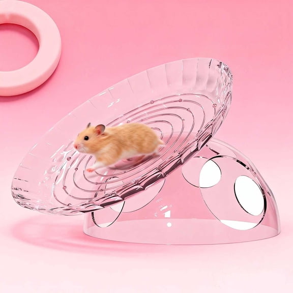 Hamster Exercise Wheel Silent Running Wheel With Hiding House, Anti-Slip & Transparent Hamster Toy, Suitable For Gerbils, Mice, Small Animals