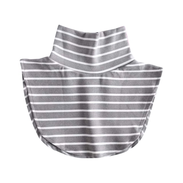 Dsscvnef Fake Collar Women's Fall & Winter Inner Layer Knit Scarf Neck Warmer Striped High Neck Stretchable False Boy Ruffled Shirt Turtle Neck Dickey