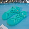 thumbnail image 6 of VerPetridure Strappy Foam Flat Sandals for Women Summer Leisure Solid Color Hemp Rope Set open Toe Low-top Beach Shoes Comfort Lightweight Gladiator Sandals, 6 of 6