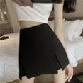 thumbnail image 2 of Falda corta negra para mujer, nueva falda sexy de primavera para chica caliente, falda con abertura y cintura alta, pantalones ajustados con busto en forma de A, 2 of 5