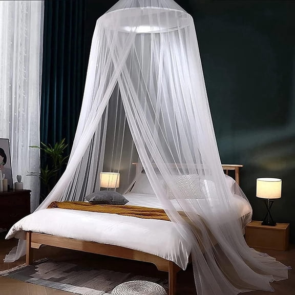 Mosquito Net Bed Canopy for women,King Canopy Bed Curtains Full Queen Size from Ceiling,Dome Mosquito Netting Bed Tent Twin women Princess Canopy Bed White Decor for adult Crib,Kid Bed and Adult Beds