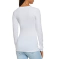 thumbnail image 2 of Rainbow Shops Female Adult Basic V Neck Long Sleeve Top Ambiance, Long Sleeves, V-Neck, T-Shirt, Solid, 2 of 2