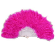 fashionhome Feather Fan Foldable Handheld Festival Decoration Square festival decoration fan Dance Retro Style Show Down Colorful Fan