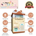 thumbnail image 6 of Buddy N Buddies Electronic Piggy Bank ATM Password Fingerprint Money Box Saving Box Fingerprint Coin Money Box Yellow House, 6 of 7