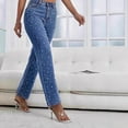 thumbnail image 2 of Wide Leg Jeans for Women High Waisted Slim Fit Sexy Bell Bottoms Jeans Vintage Y2K Pull-On Pants with Pockets, 2 of 5