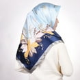 thumbnail image 5 of Prolriy Scarf for Women Printed Silk Bandanas Women Headband Feeling Scarves Scarf Flower Scarf Womens Scarf Navy One Size, 5 of 8