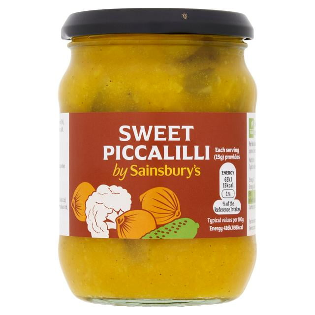 Sainsbury's Sweet Piccalilli 350g - Sweet piccalilli with cauliflower, onions and gherkins.