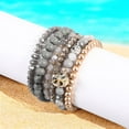 thumbnail image 3 of Ella and Elly Plus 6 Piece Beaded Stretch Bracelet Set With Charm, 3 of 5