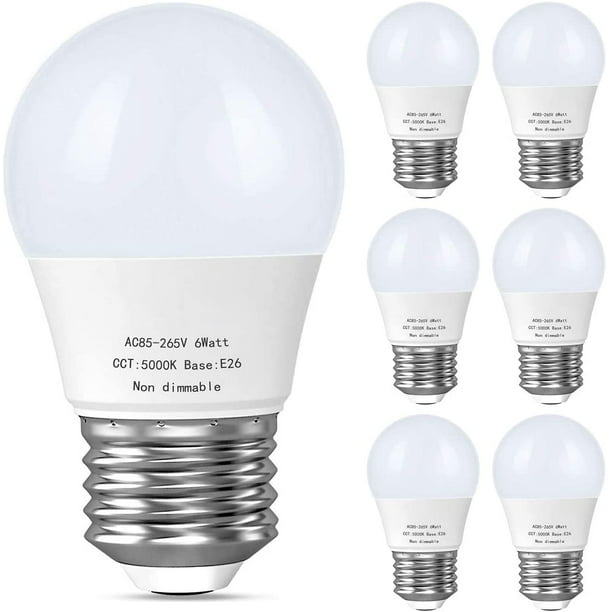 6w A15 Led Bulb Daylight E26, Small Ceiling Fan Led Light Bulbs