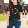 thumbnail image 4 of Kids Love Rainbow Heart Graphic T-Shirt - Cotton Short Sleeve Tee for Girls, Black,Size 5 T, 4 of 9