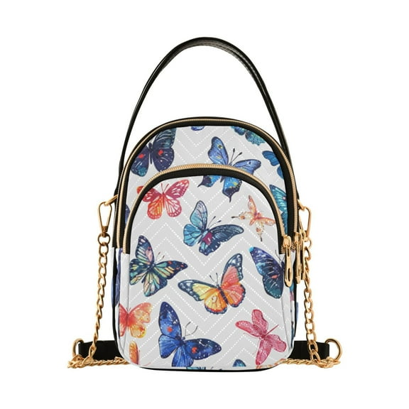 joogoo Women Butterflies Chain Crossbody Bags Shoulder Handbag Phone Purse