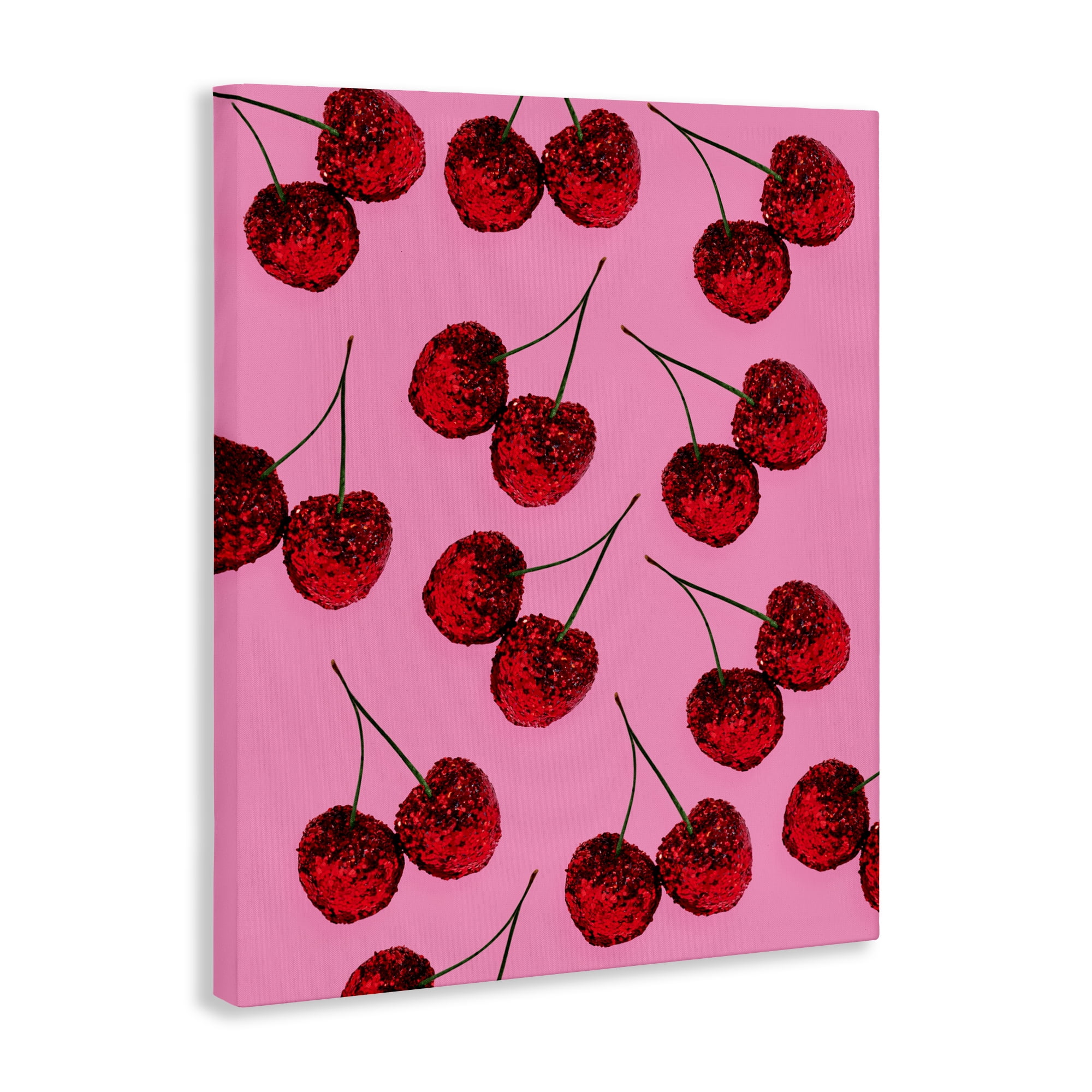 Stupell Industries Glitter Glam Cherries Pattern Canvas Wall Art, design by LISH Creative