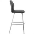 thumbnail image 4 of Home Square 30" Stainless Steel Barstool in Gray Faux Leather - Set of 2, 4 of 11