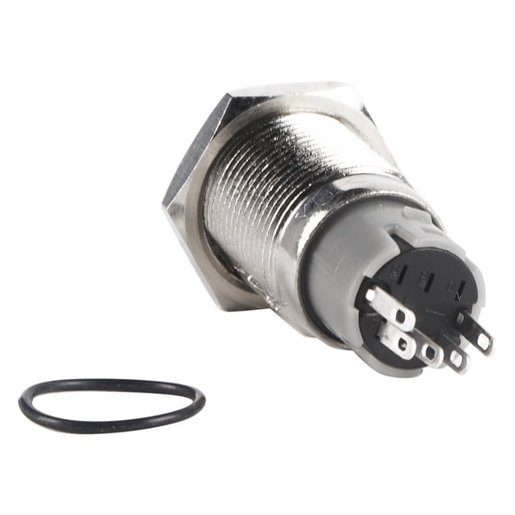 16 mm 1NO 1NC Conexión Interruptor de encendido/apagado LED de metal Botón de encendido con enclavamiento 12 V