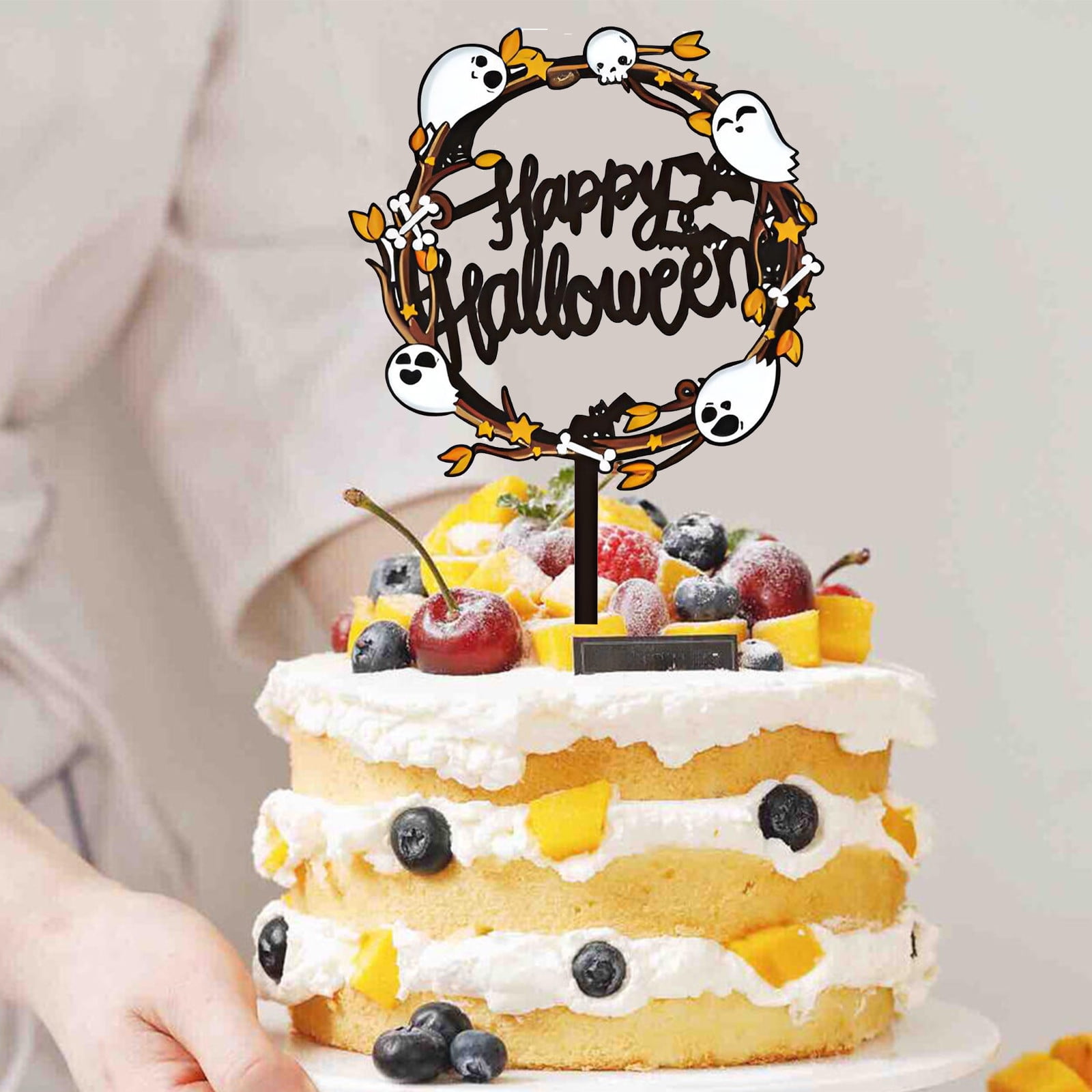 JeVenis Little Witch Cake Topper - Halloween Baby Shower Decor, Ghost, Pumpkin, Spider Party Supplies