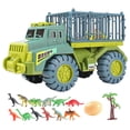 thumbnail image 1 of Camión de transporte de dinosaurios grande para niños, juguetes de transporte, camión transportador, vehículo de juguete, dinosaurio 12 piezas verdes, 1 of 8