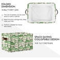 thumbnail image 3 of Coolnut Green Crocodiles Storage Basket Collapsible Toy Storage Bins Canvas Storage Basket with Leather Handles for Home Closets Offices, Bedrooms, Kids Toy and Gift Baskets, 1PCS Decor Gifts, 3 of 7