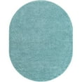 thumbnail image 1 of Unique Loom Tapis Shag Quotidien en Peluche 8' x 10' Ovale en Turquoise, 1 of 1