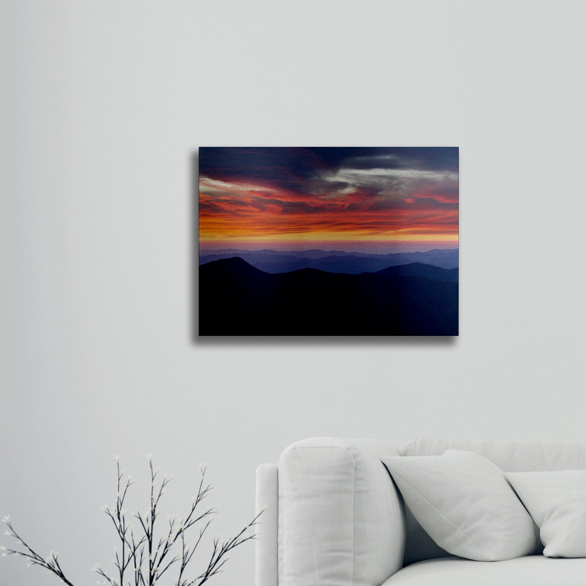 Trademark Fine Art 'Mount Mitchell Sunset' Brushed Aluminum Wall Art Art by Pierre Leclerc