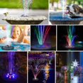 thumbnail image 3 of Bomba de fuente solar, fuente de baño para pájaros mejorada de 3 W con luces LED, 7 estilos de agua y fijador, bomba de fuente de agua con energía solar con batería de almacenamiento para, 3 of 5